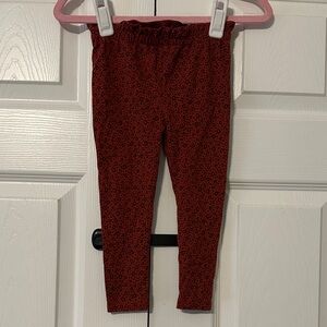 Red/Burnt Orange Leopard Print Kids Leggings
